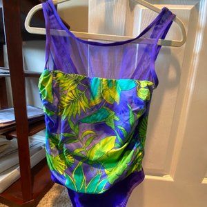 Miraclesuit Mesh Purple Multi Color One Piece Swimsuit